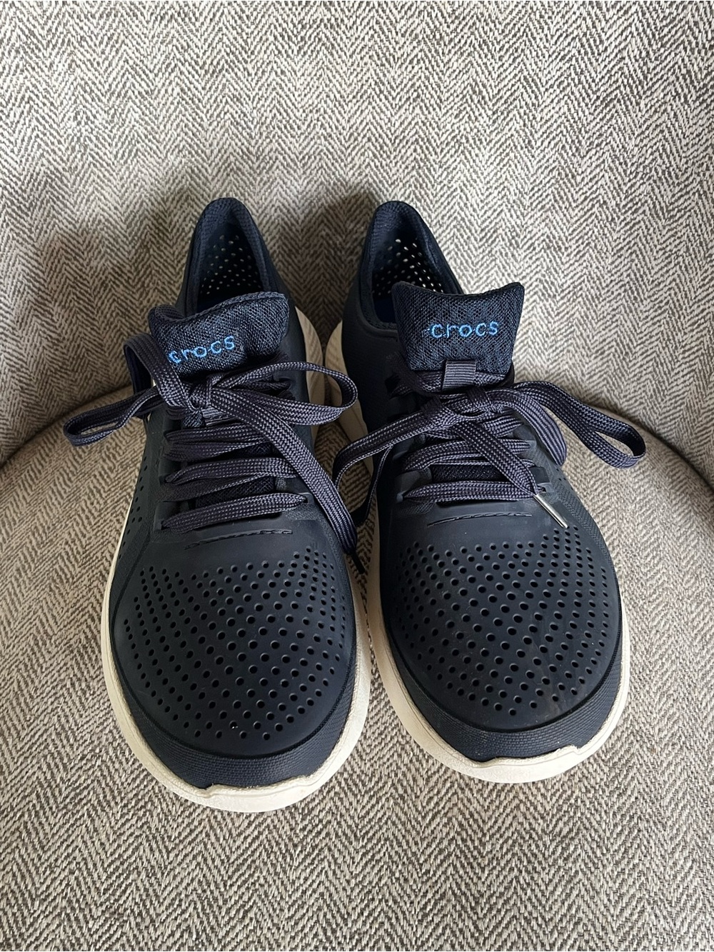 Crocs LiteRide Pacer Navy Blue Sneakers Men’s Size 8 Women’s 10 204967 - Picture 1 of 5
